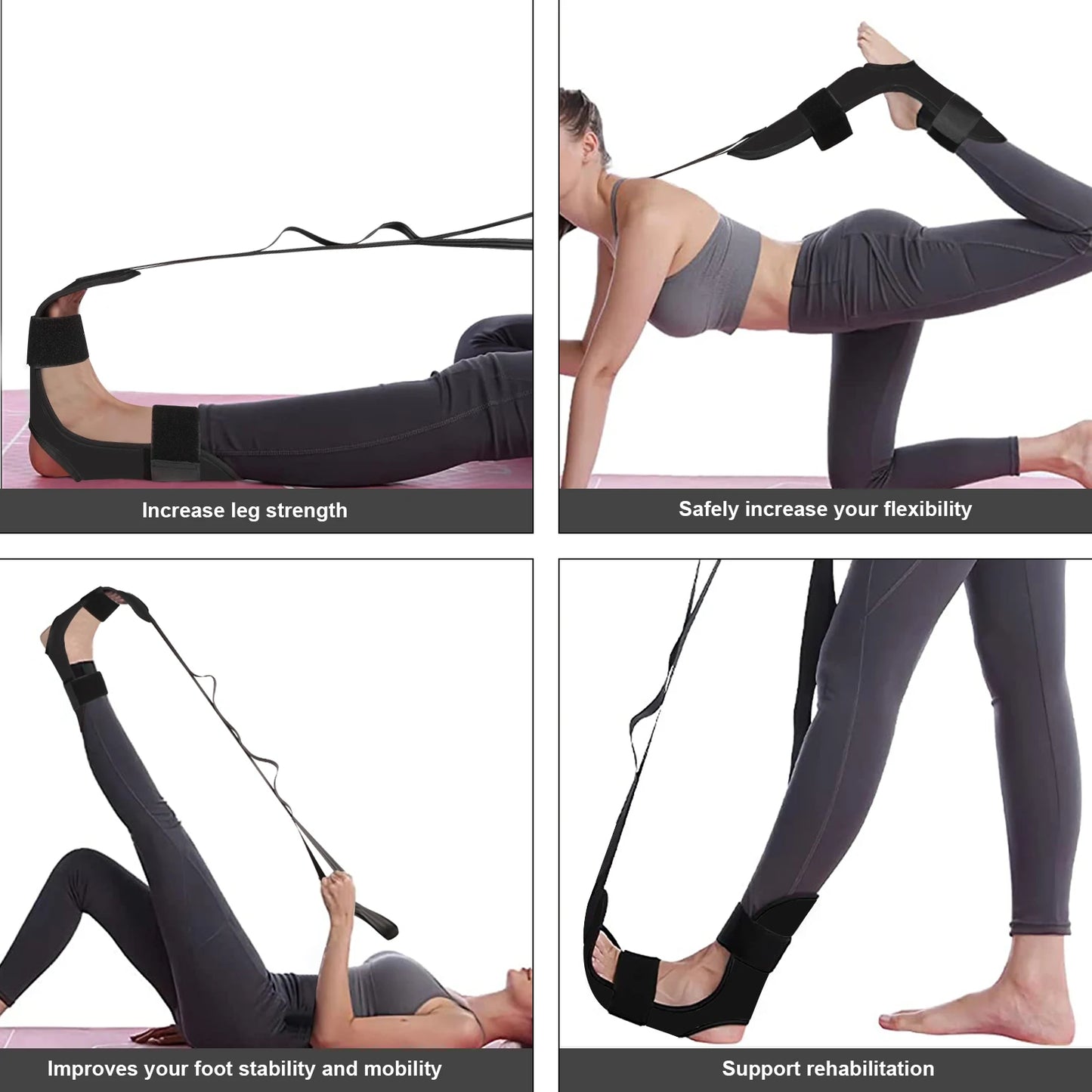 Étireur de fascia Enfin souple à nouveau Sangle de yoga Ceinture Bande d'étirement du pied Étirement des jambes pour la rééducation de l'hémiplégie